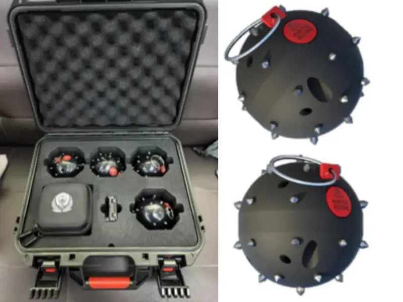 Hedgehog Tear-Gas and Window-Breaking Ball for professional B2B applications