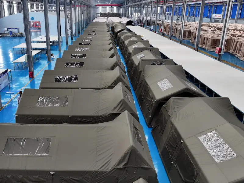 High-pressure tent testing area