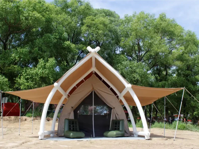 Spacious Inflatable Camping Tent with Dual Sunshades product image