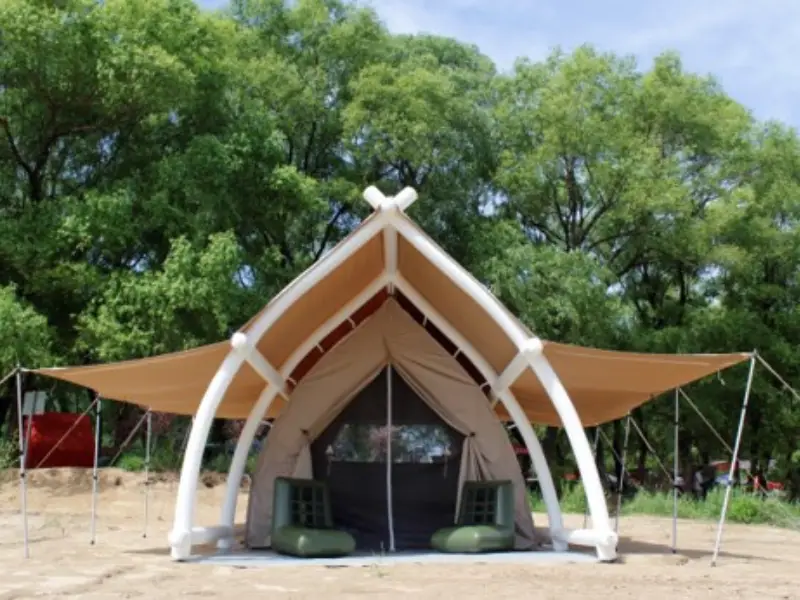 Spacious Inflatable Camping Tent with Dual Sunshades for professional B2B applications